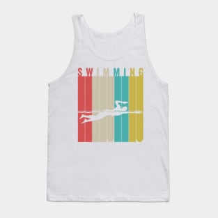 Swimming Silhouette Retro Vintage Style Tank Top